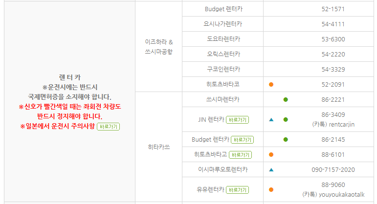 대마도 렌트카 예약 사이트 완벽정리!