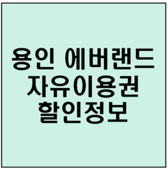  제대로 뽕뽑는 에버랜드 자유이용권 할인 및 입장료 정보 모음