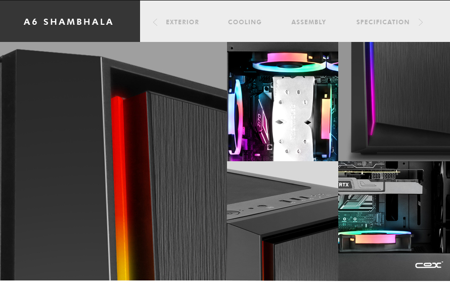 COX A6 Shambhala Tempered 유리 RGB 스펙트럼 HALO