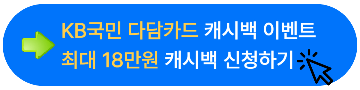 직장인 필수템 1위! KB국민신용카드 다담카드&#44; 최대 18만원 캐시백 혜택까지!