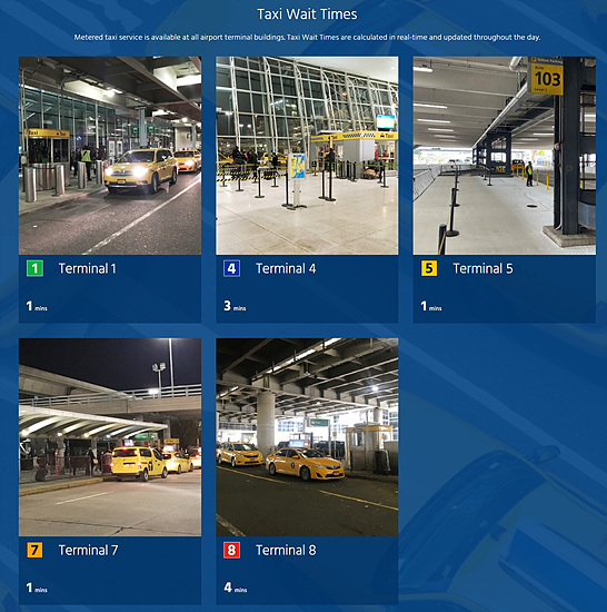 jfk 공항 터미널별 택시 안내