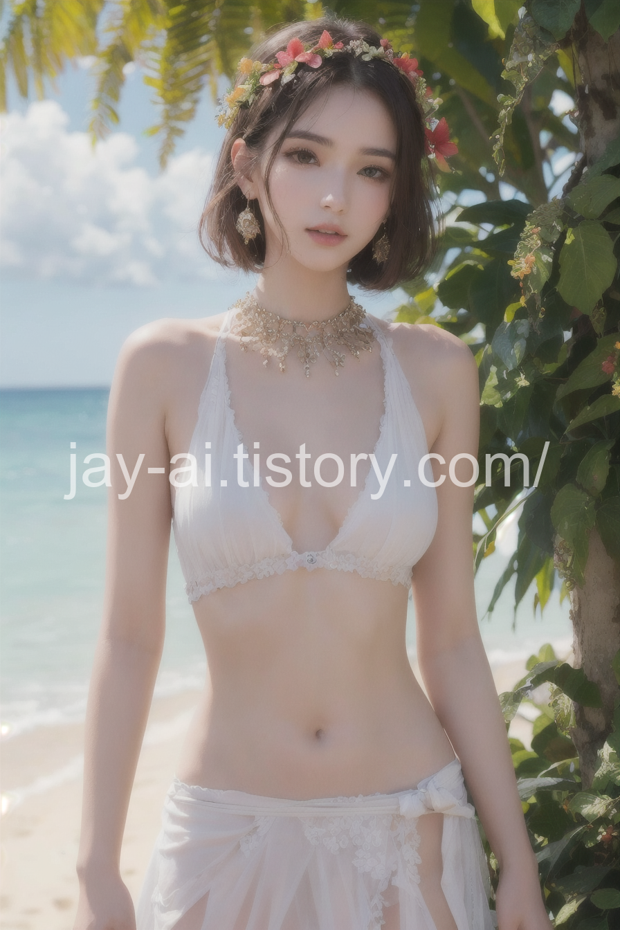  [AI lookbook] 수영복 바다 데이트 여자친구 / Swimsuit Sea Dating Girlfriend / 水着 海 デート ガールフレンド