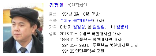  김평일은 누구인가요? 김여정보다 김평일이라고 하는데(백두혈통)