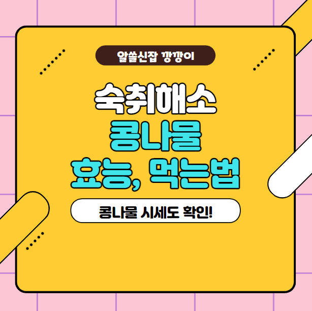  콩나물 효능 및 먹는법, 고르는법 정리