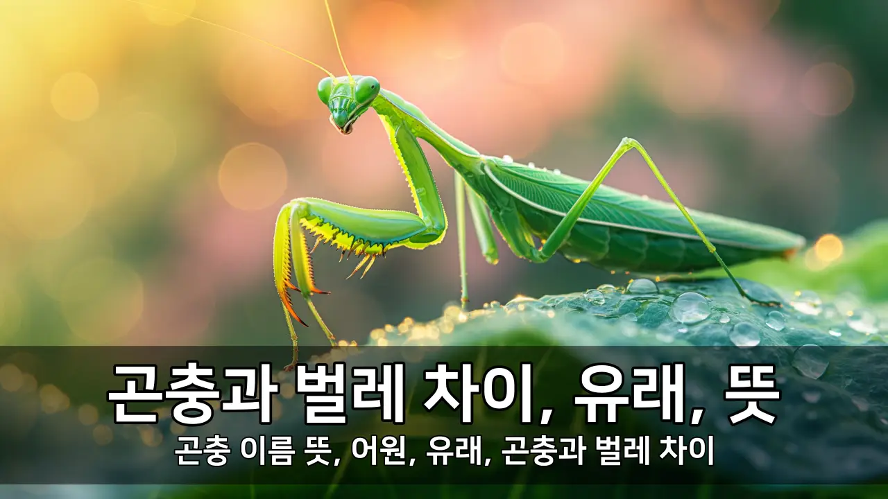 벌레 이름 뜻, 어원, 유래 - 곤충 이름 뜻, 어원, 유래, 곤충과 벌레 차이