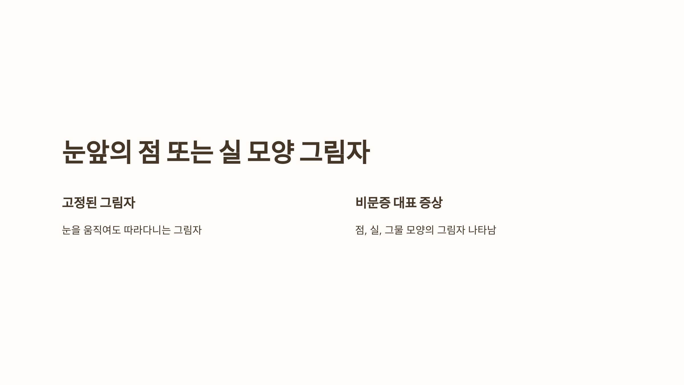 비문증과 관련된 사진입니다.