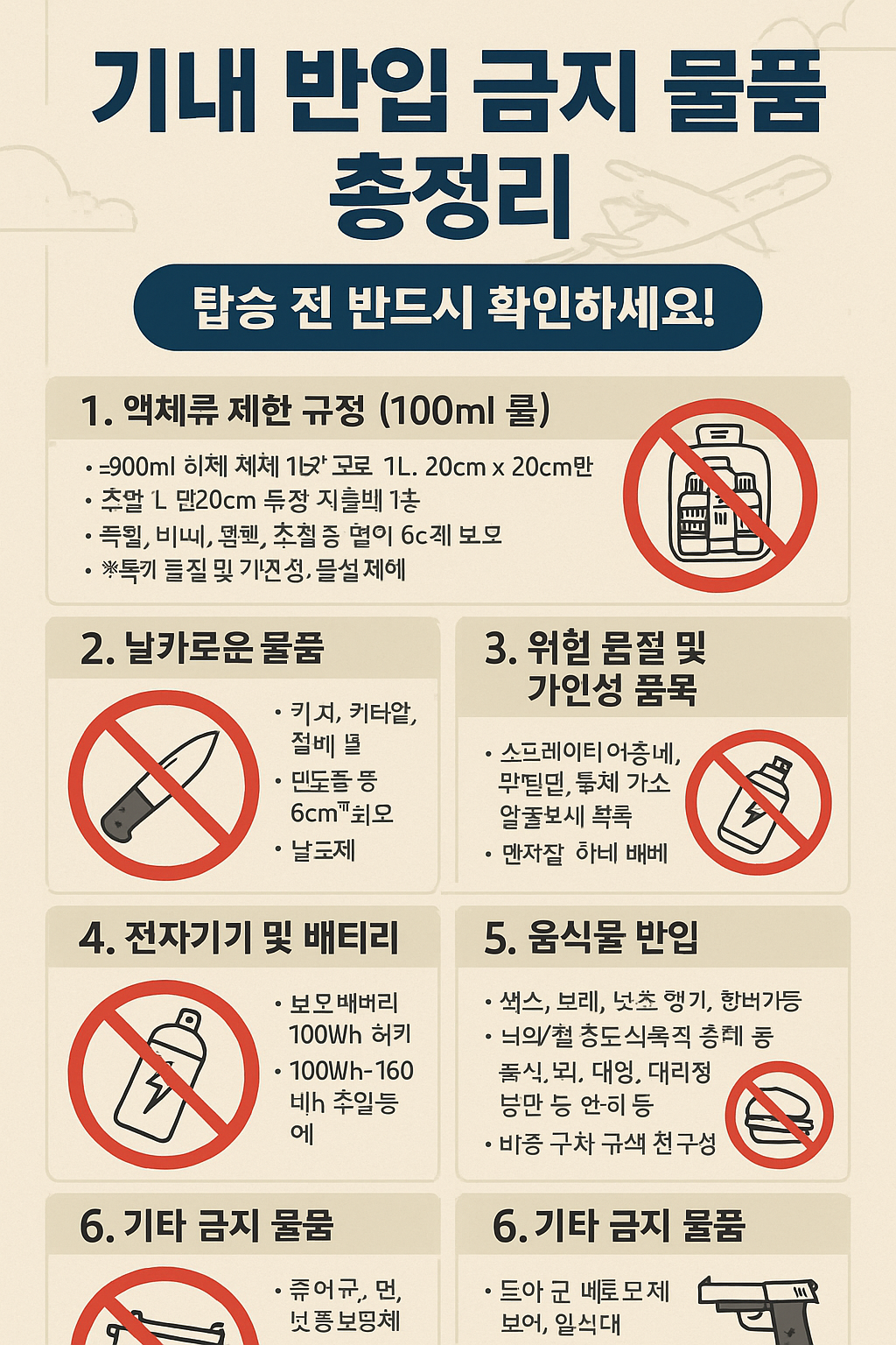 기내 반입 금지 물품 총정리