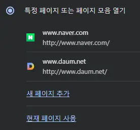 추가한-시작페이지를-확인하는-사진