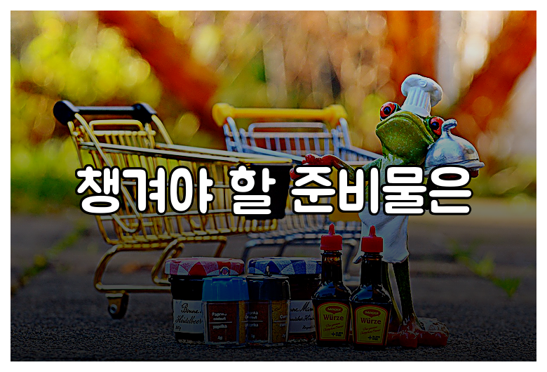 챙겨야 할 준비물은