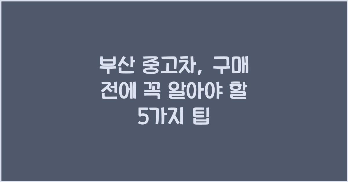 부산 중고차