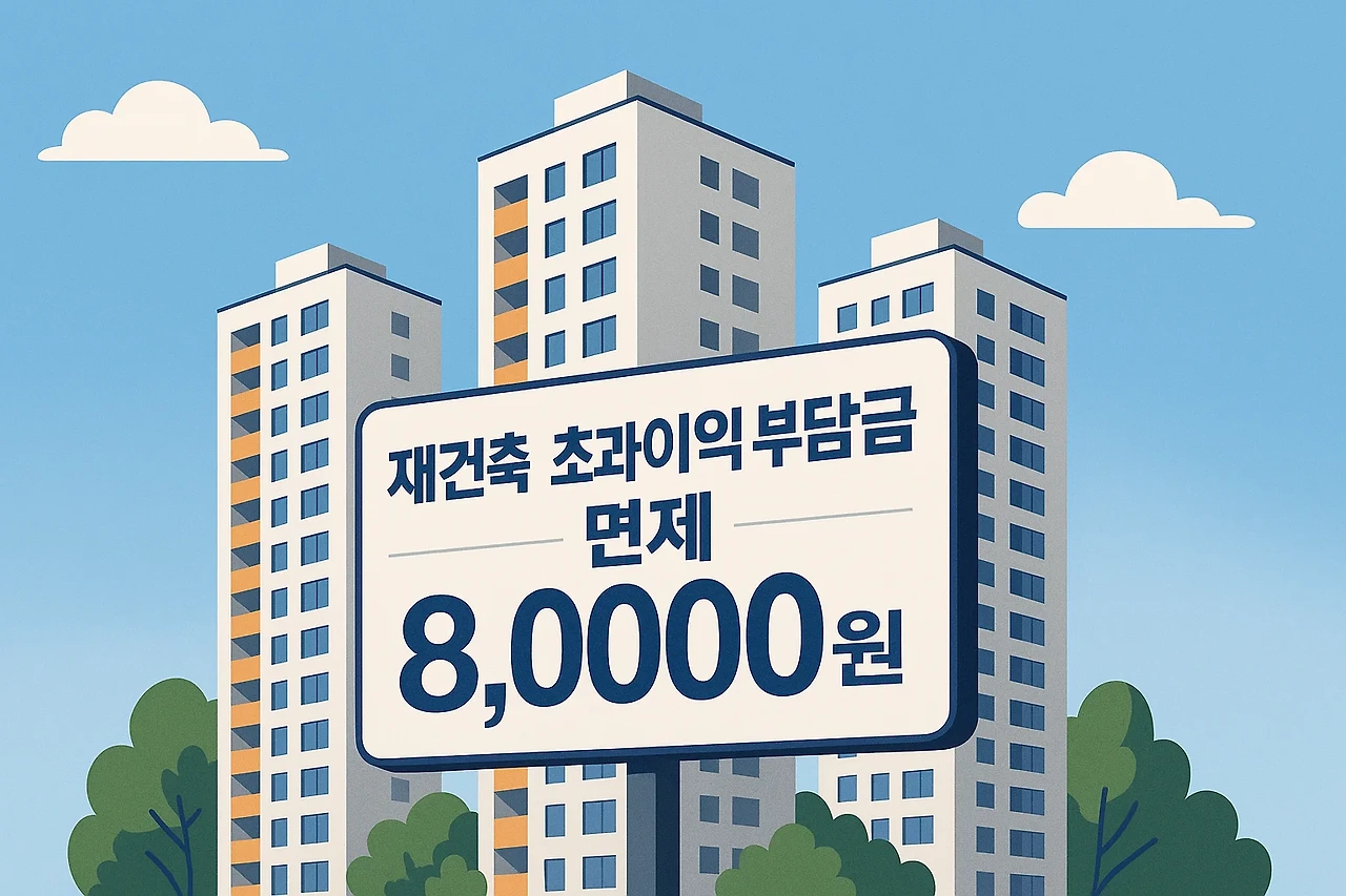 AI이미지. 재건축 초과이익 부담금 8천만원 면제를 강조한 가상 이미지