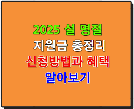 2025 설날 명절 지원금 총정리 - 신청 방법부터 혜택까지