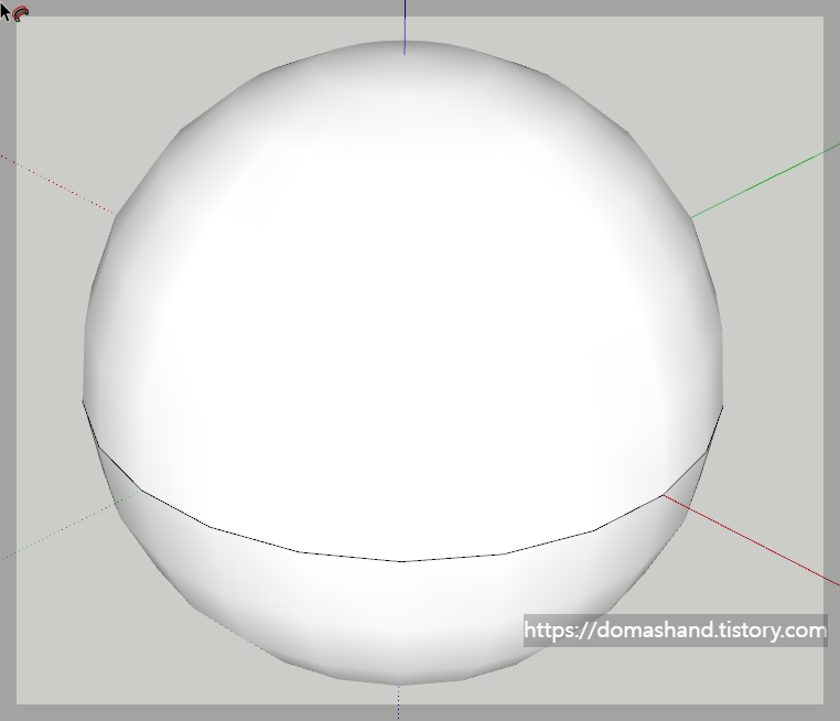 스케치업에서 구가 만들어진 모습