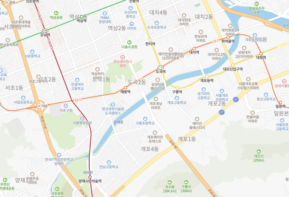 제14회 강남구청장배 육상대회 코스 (양재천 구간)