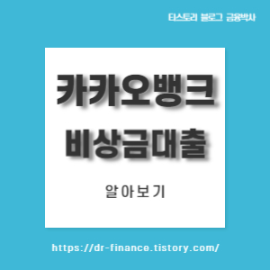  카카오뱅크 비상금대출(주부대출) 알아보기