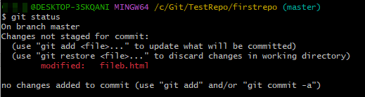 git status로 확인한 Git 상태