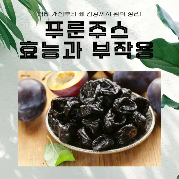 푸룬주스 효능과 부작용