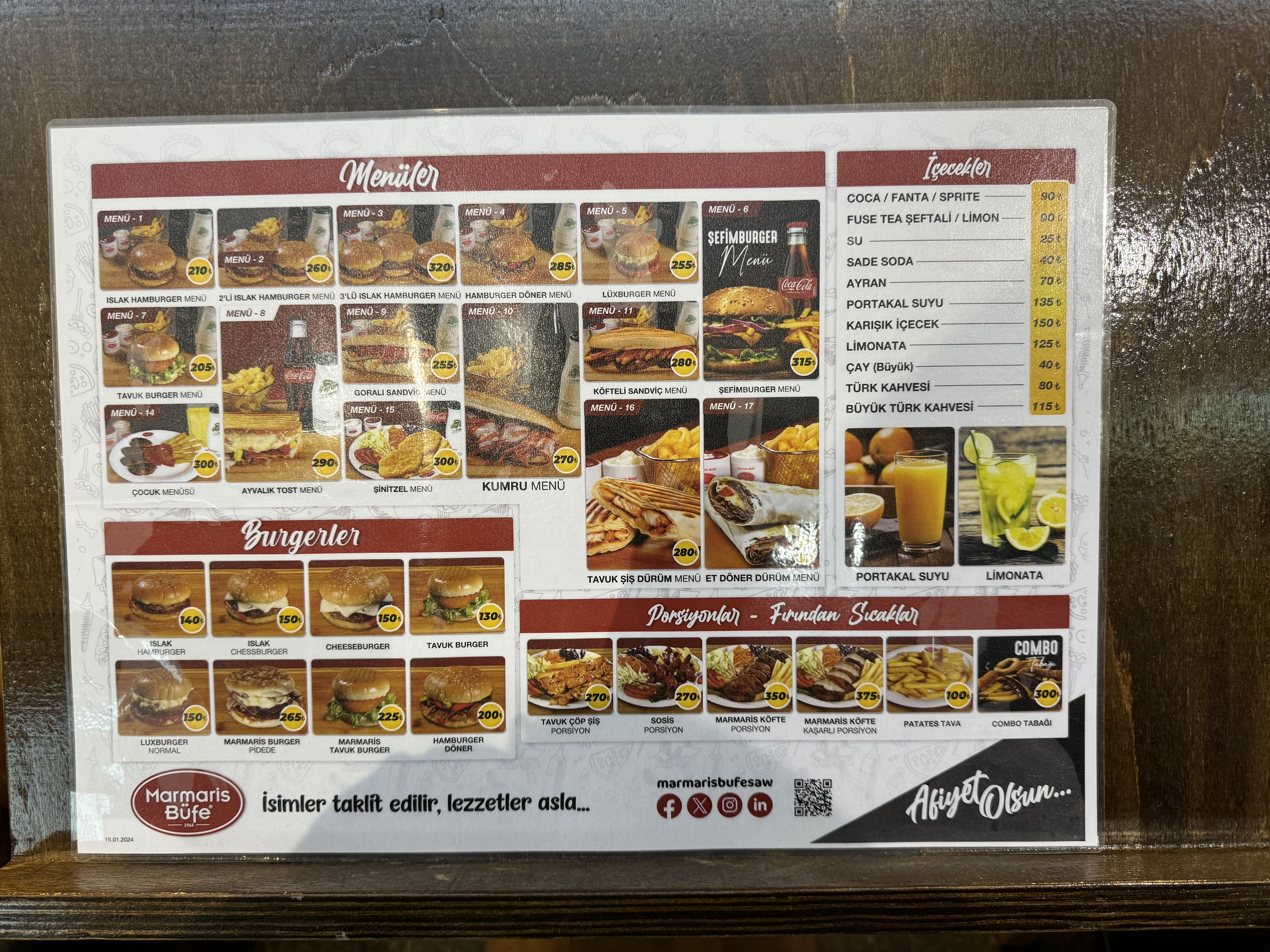 Marmaris Bufe menu