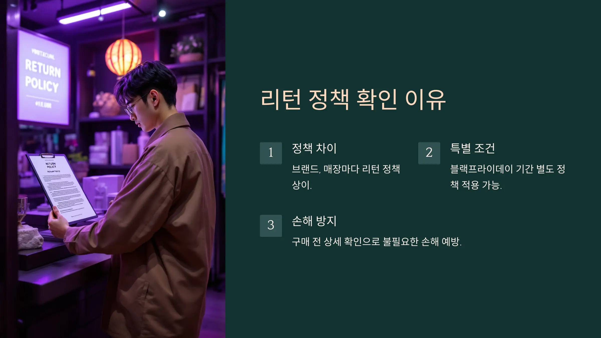 블랙프라이데이 리턴정책 확인하기