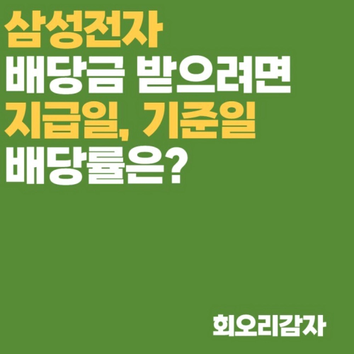  삼성전자 배당 투자방법 지급일, 기준일 확인 방법