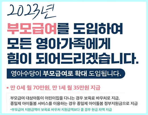  2023년 부모급여 70만원 신청하는 방법