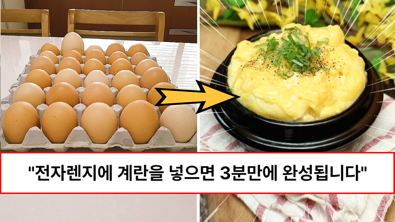 “초등학생도 합니다” 3분만에 완성되는 세상에서 제일 간단한 전자렌지 뚝배기 폭탄 계란찜