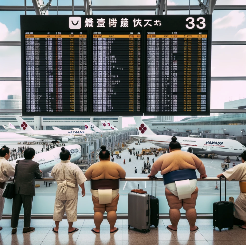 평균 120킬로그램 스모선수들 탑승 으로 인해 증편하는 일본 항공사