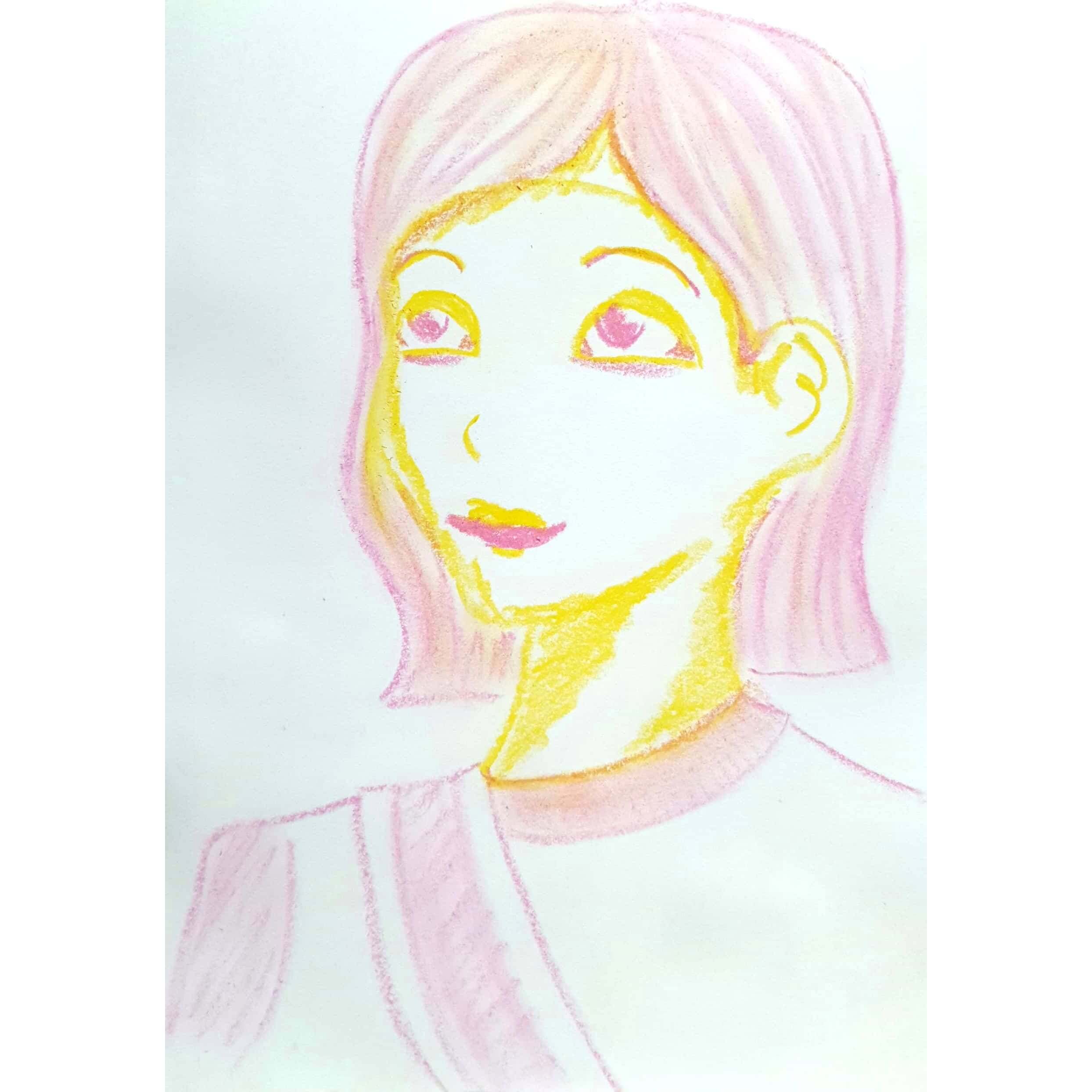  Hello 안녕 / 일러스트 그림 드로잉 / 인물화 그리기
