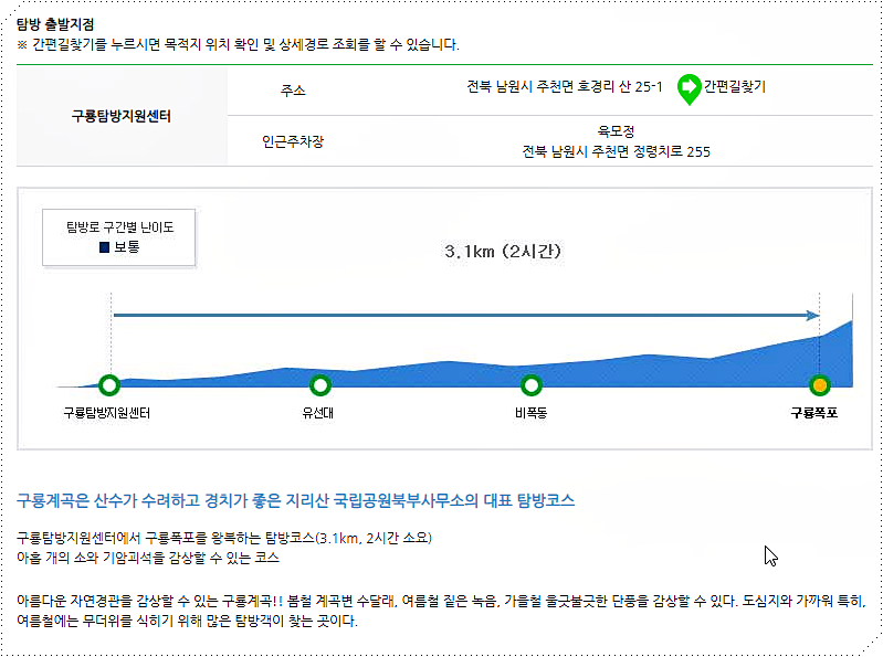 지리산 구룡계곡 코스