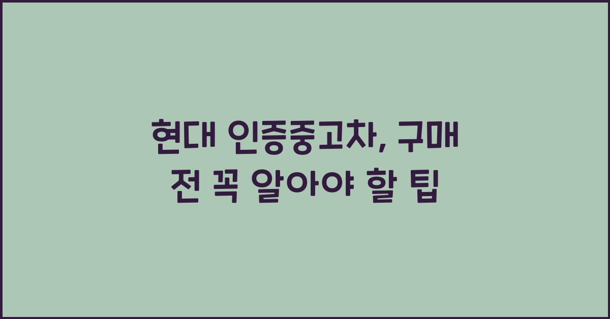 현대 인증중고차