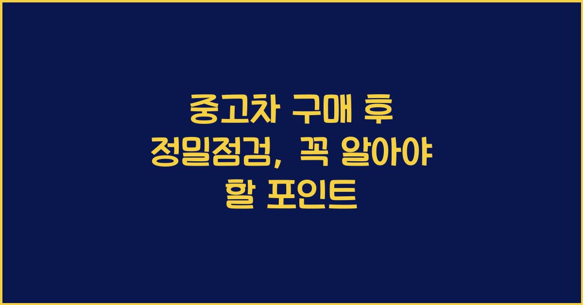중고차 구매 후 정밀점검