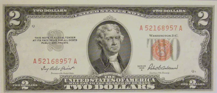 $2 Bill - Thomas Jefferson