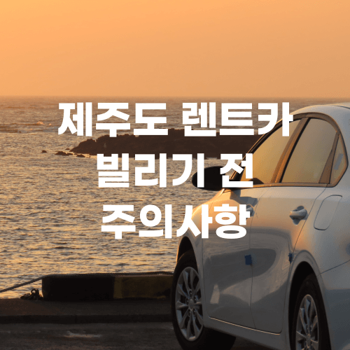  제주도 렌트카 빌리기 전 주의사항