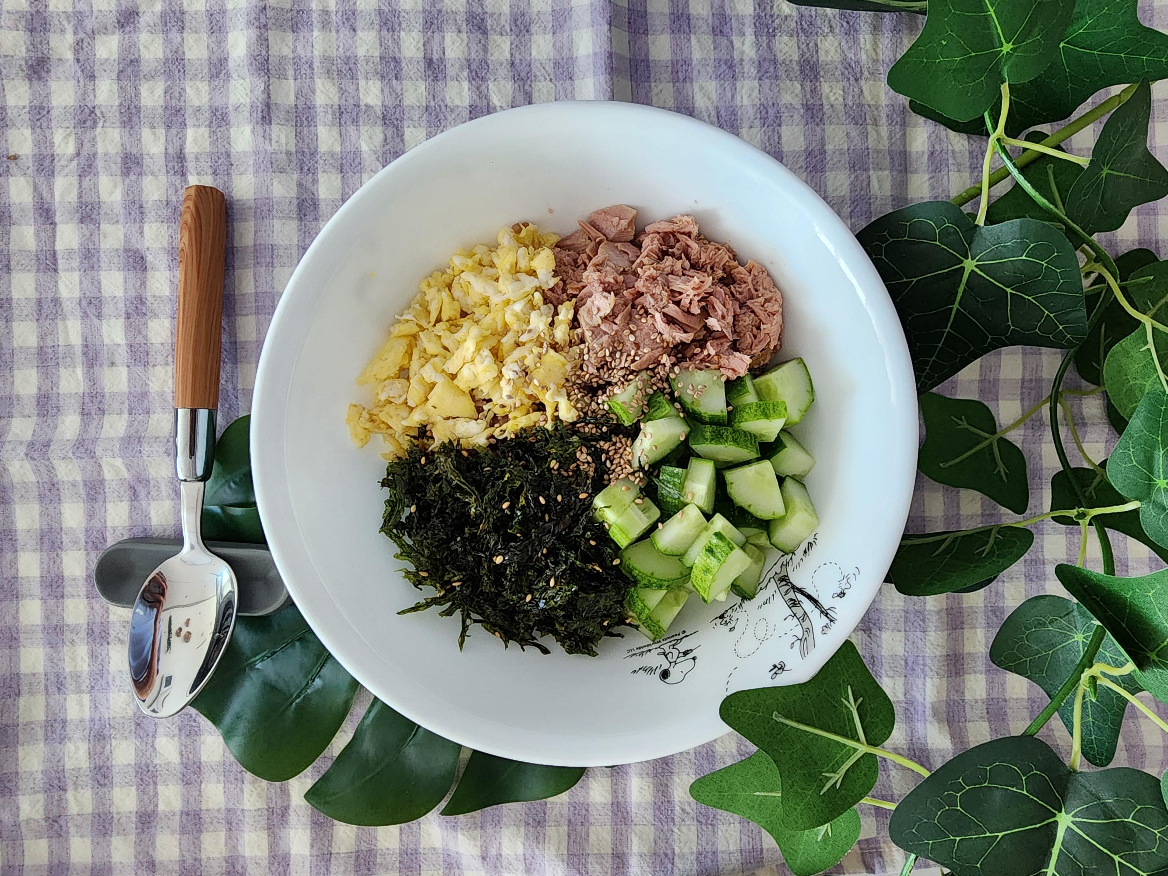  오이참치비빔밥 레시피 칼로리 부담없는 간단한 다이어트 점심메뉴