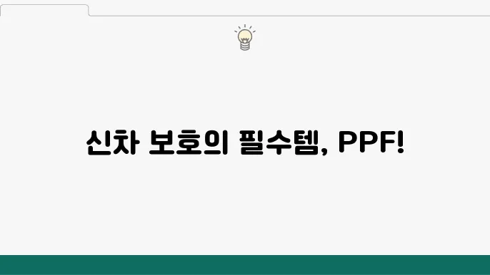 일산 신차패키지, 여기에 PPF 시공이 필수인 이유