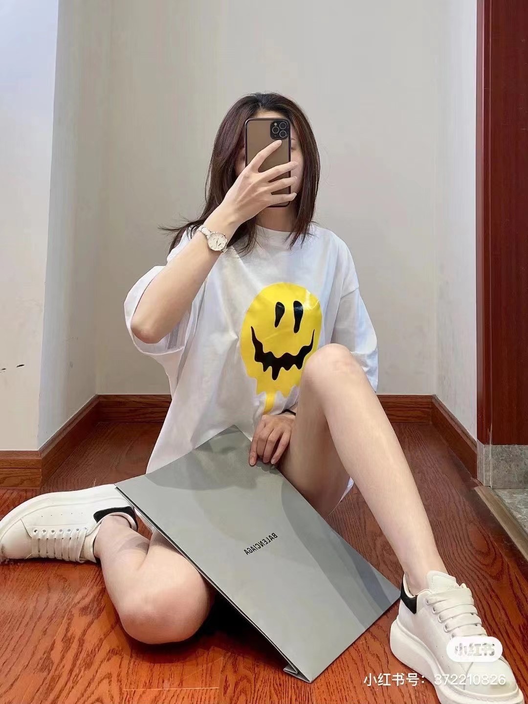  [BALENCIAGA] 발렌시아가 스마일 DRIP PEACE 반팔 티셔츠 641675 TKVA1 1012