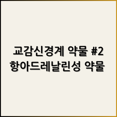 교감신경계약물2_항아드레날린성약물