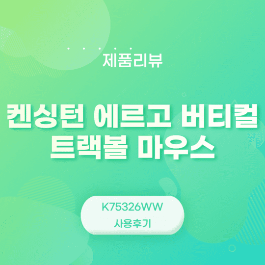  켄싱턴 에르고 버티컬 트랙볼 마우스 사용 후기