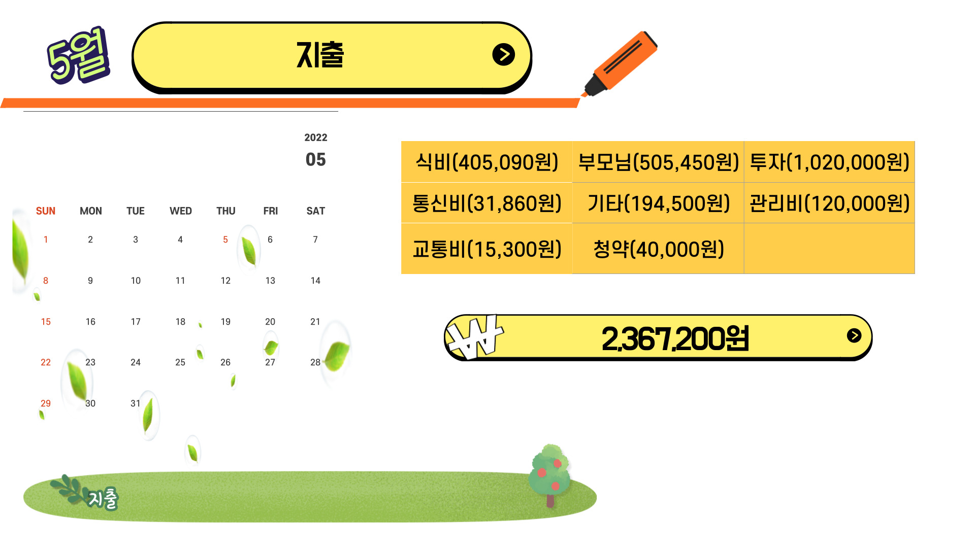  [5월 가계부 정리] 흙수저는 5월 지출을 어떻게 했을까요?
