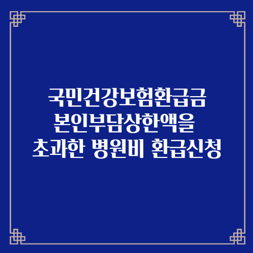 2023 국민건강보험환급금/본인부담상한액을 초과한 병원비 환급 신청