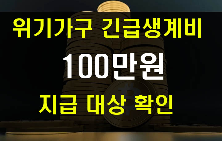  위기가구 긴급생계비 지급 대상 문자 확인해요