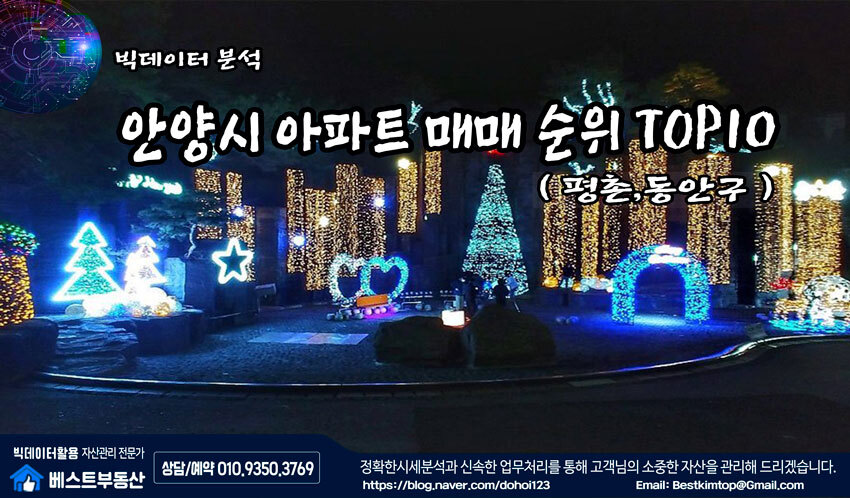  안양시(평촌) 매매거래량 TOP 10 분석 !!!