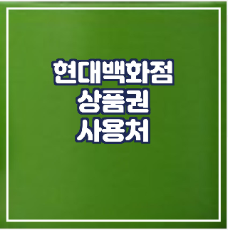  현대백화점 상품권 사용처