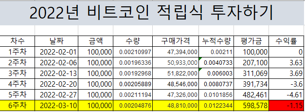 비트코인-적립식투자-6주차