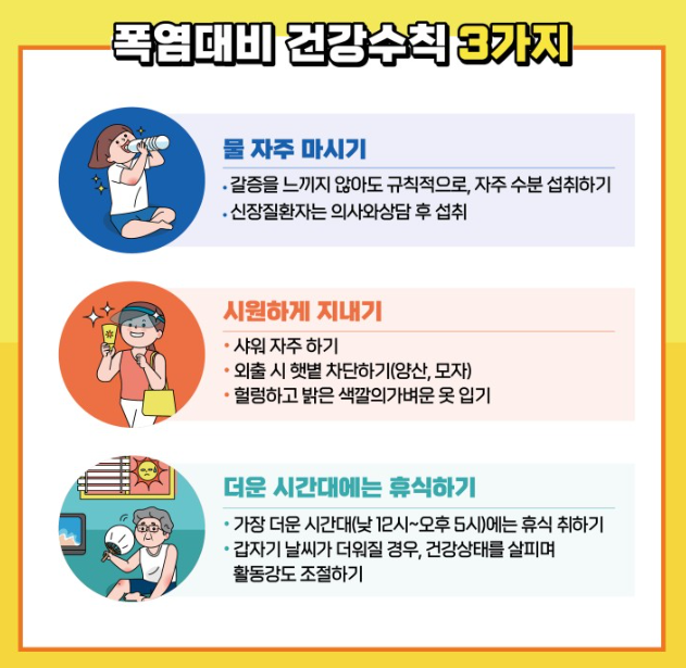 온열질환 예방하기 위한 건강수칙