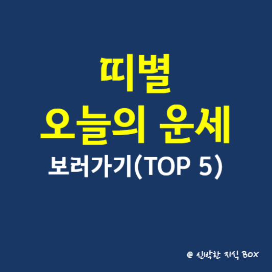 띠별 오늘의 운세 보러가기(TOP 5)