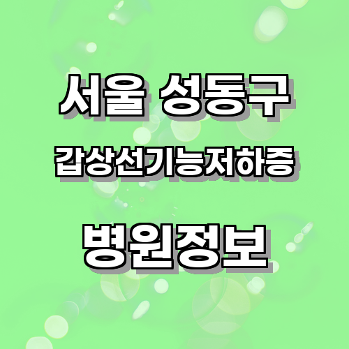 서울 성동구 갑상선기능저하증