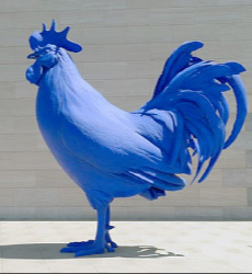 워싱톤 DC박물관의 파란 닭