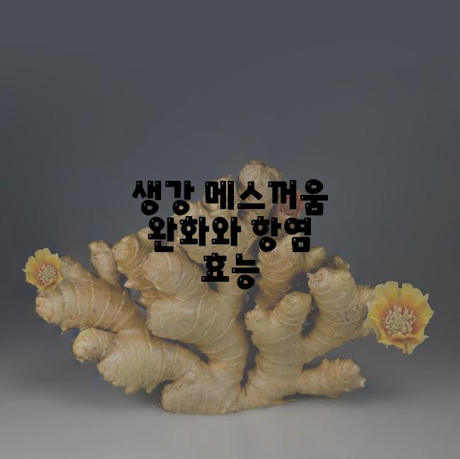 생강 메스꺼움 완화와 항염 효능