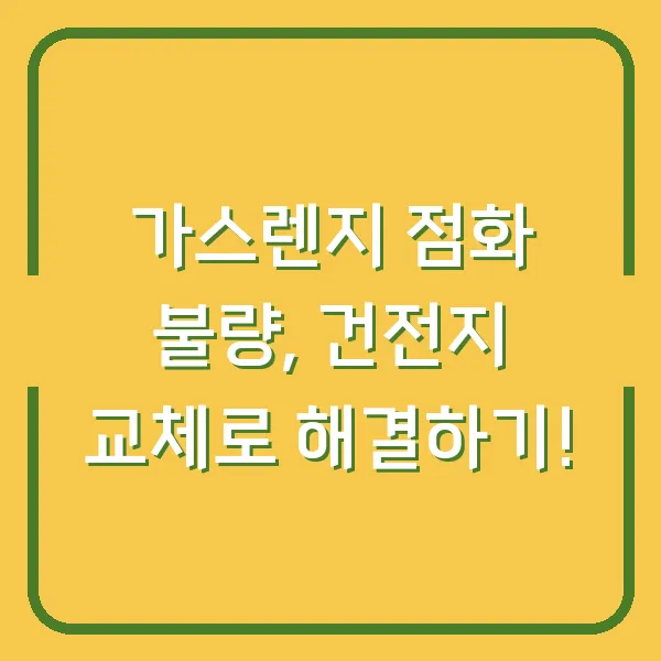 가스렌지 점화 불량, 건전지 교체로 해결하기!